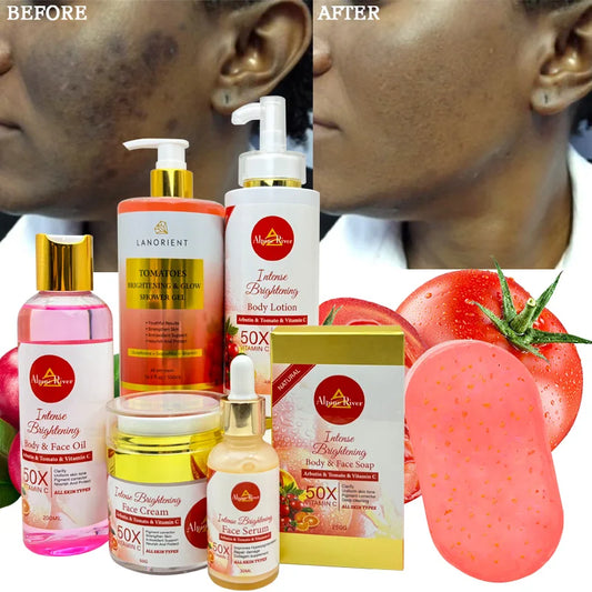 Arbutin Organic Skin Whitening Remove Dark Spot Tomato Skin Care Set