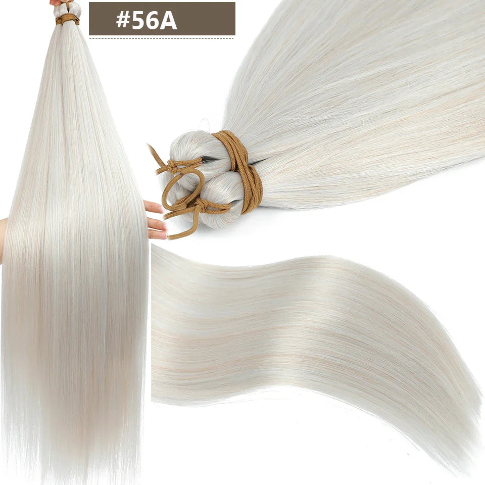 28 Inch Straight Hair Bundles Synthetic Braiding Hair