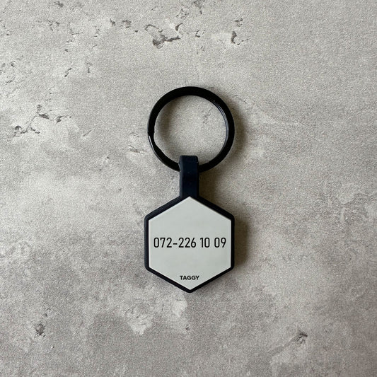 Gray dog name tag - Font Anton