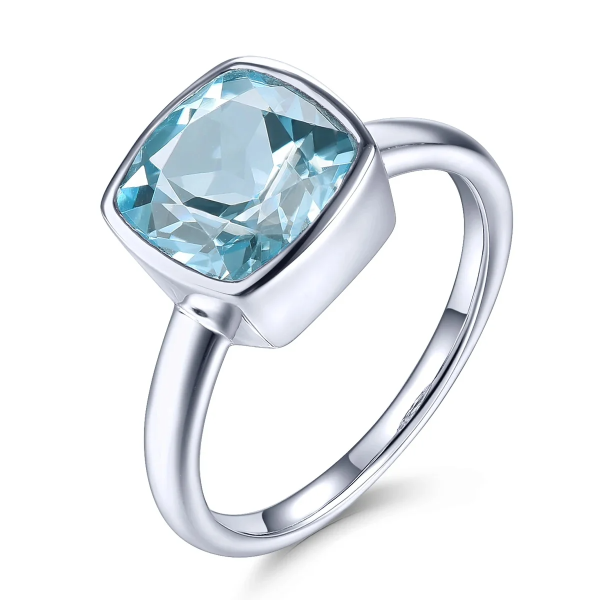 Natural Sky Blue Topaz Sterling Silver Rings 2.7 Carats Genuine Topaz