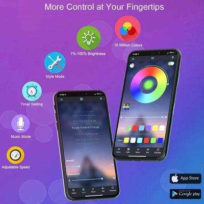 Bluetooth LED Strip Smart SMD 5050 APP Remote Control Flexible Ribbon Diode Lamp Tape TV Backlight Game Room Home Decor 