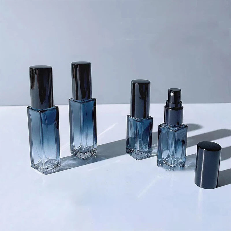 Tint Blue Perfume Bottle 5ml 9ml 20ml Empty Glass Perfume Ampoule Travel Cosmetic Refillable Spray Bottle Sample Vials 