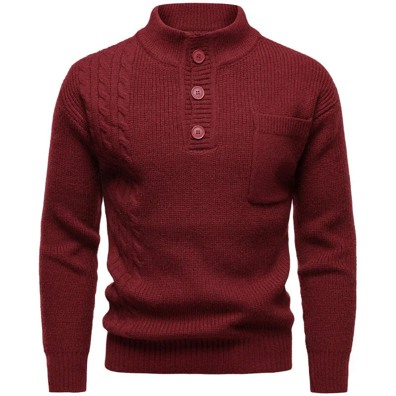 Herrmode Brittisk Henry Stand Collar-tröja