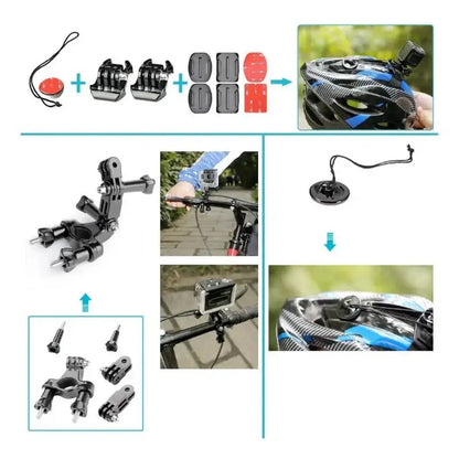 50 in 1 accessory kit / 50 GoPro accessories / large storage bag