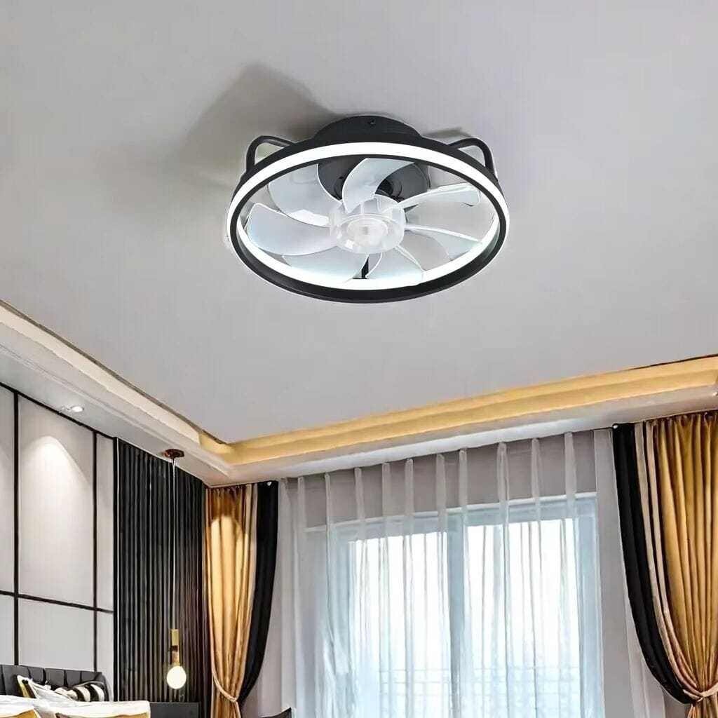 55W Takfläkt med LED-Belysning – Modern Design för Hem och Sovrum