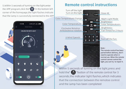55W Takfläkt med LED-Belysning – Modern Design för Hem och Sovrum