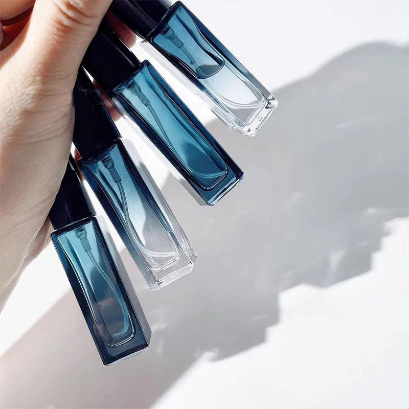 Tint Blue Perfume Bottle 5ml 9ml 20ml Empty Glass Perfume Ampoule Travel Cosmetic Refillable Spray Bottle Sample Vials 