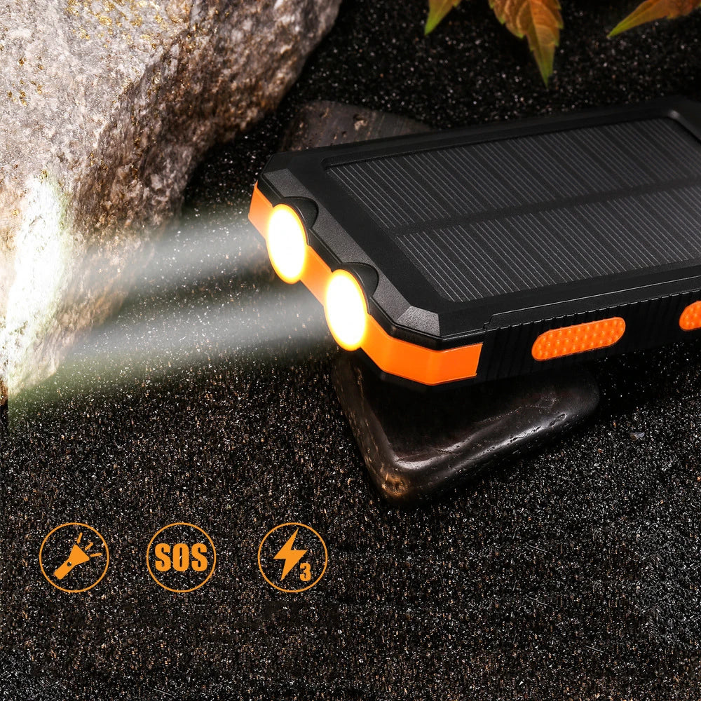 80000mAh Solar Power Bank Waterproof Battery External Portable Outdoor Dual USB Charger PowerBank LED For IPhone Xiaomi Samsung