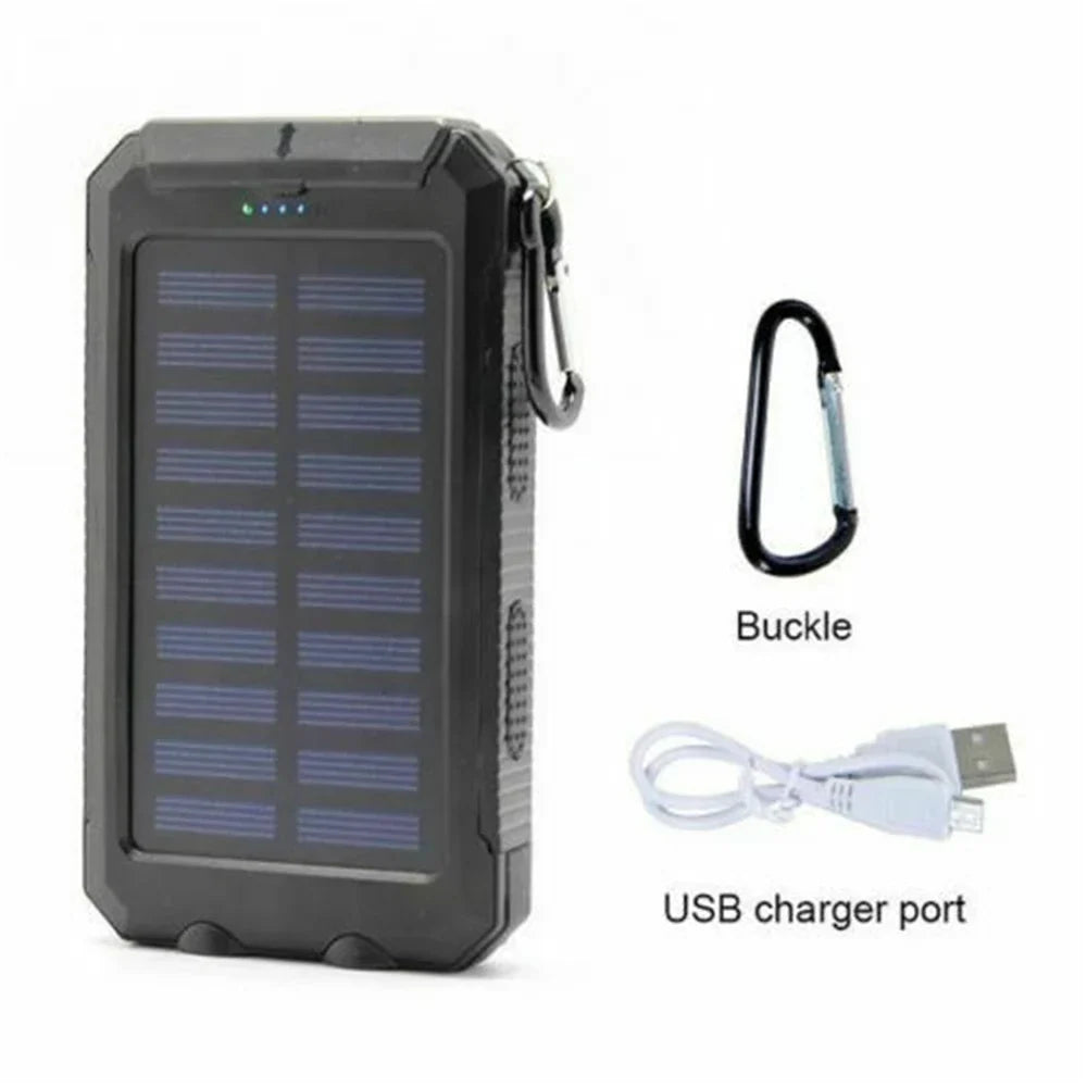 80000mAh Solar Power Bank Waterproof Battery External Portable Outdoor Dual USB Charger PowerBank LED For IPhone Xiaomi Samsung