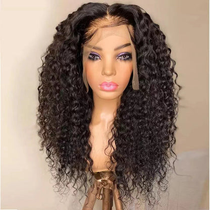 Front Lace Wig European And American Style Wig Female New Mid-length Curly Hair Chemical Fiber Wig Factory Spot