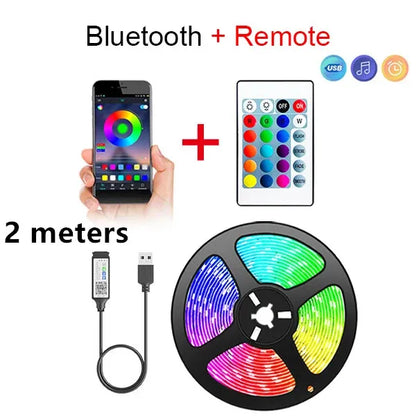 Bluetooth LED Strip Smart SMD 5050 APP Remote Control Flexible Ribbon Diode Lamp Tape TV Backlight Game Room Home Decor 
