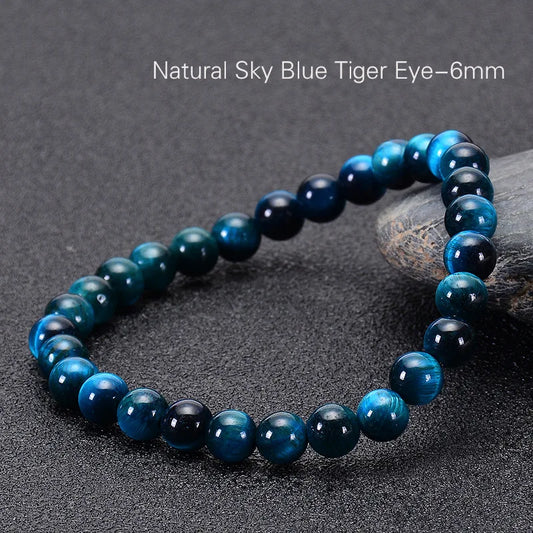 Natural Stone Blue Tiger Eye Stone Bracelet