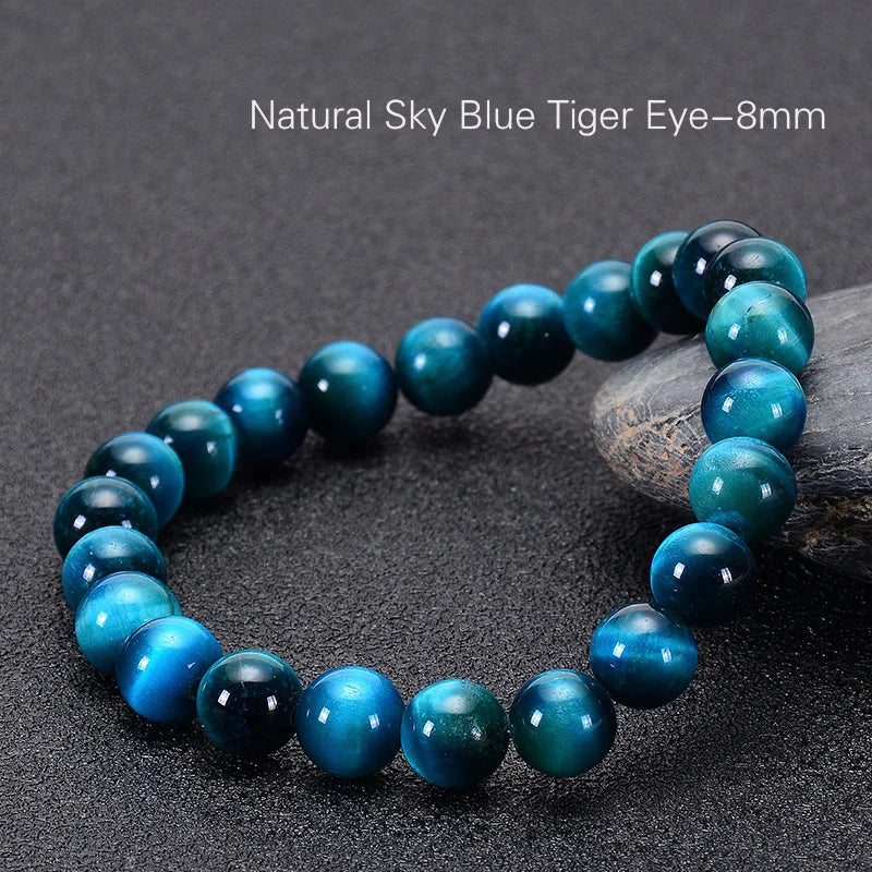 Natural Stone Blue Tiger Eye Stone Bracelet
