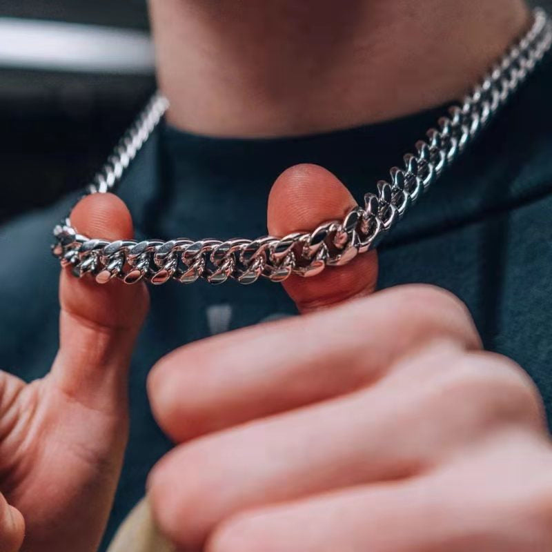 Rostfria Stål 3,5,7mm Kubanska Halsband För Herr och Kvinnor