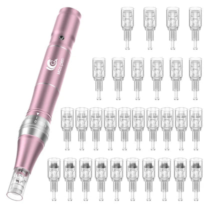 Dermapen Wireless Electric Microneedling Derma Pen med 30 utbytbara nålpatroner