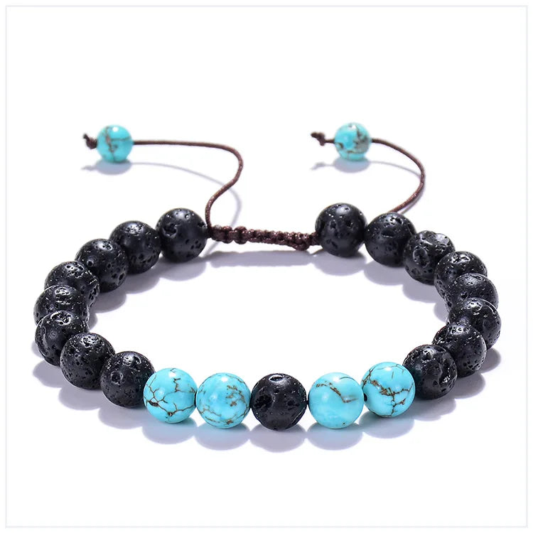 8mm Turquoise Volcanic Stone Bracelet