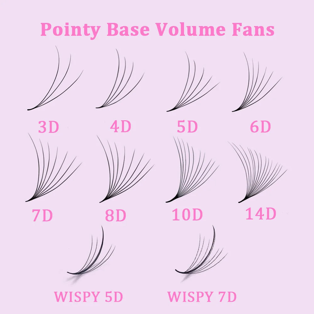 10D 1000 Premade Fan CD Curl Pointed Base Lashes Loose Premade Volume Lashes