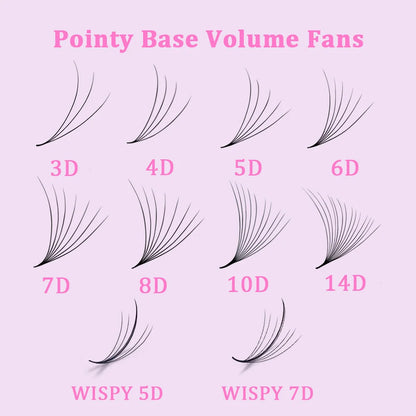 10D 1000 Premade Fan CD Curl Pointed Base Lashes Loose Premade Volume Lashes
