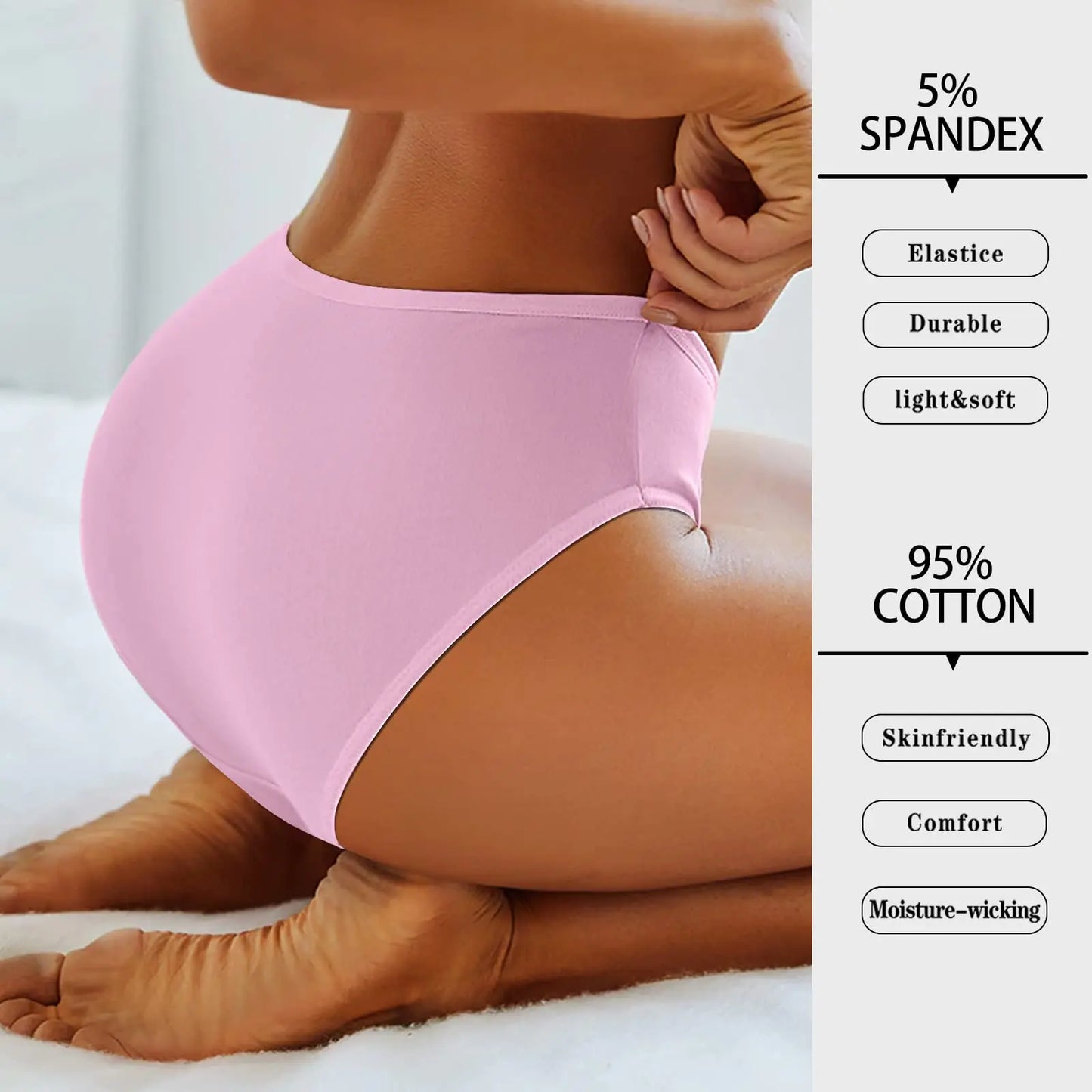 10pcs Hipster Panties Women's Cotton Underwear XS- XXL