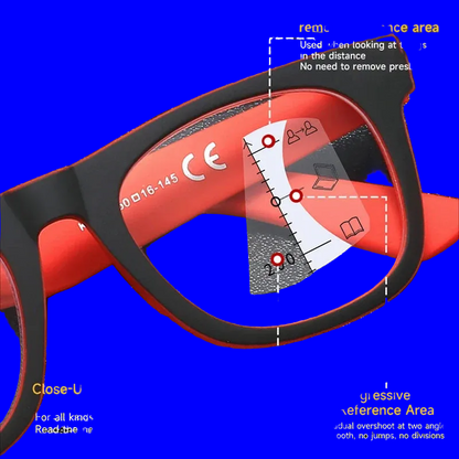 HD Lens Progressive Multifocal Reading Glasses Square Presbyopia Glasses Anti-blue Computer Glasses