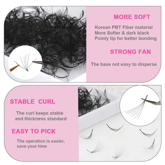 4D 1000 Premade Fan CD Curl Pointed Base Lashes Loose Premade Volume Lashes (Copy)