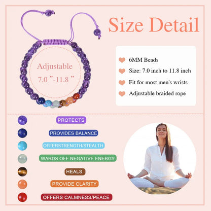 6mm Natural Amethyst Pink Crystal Double Layer Bracelet