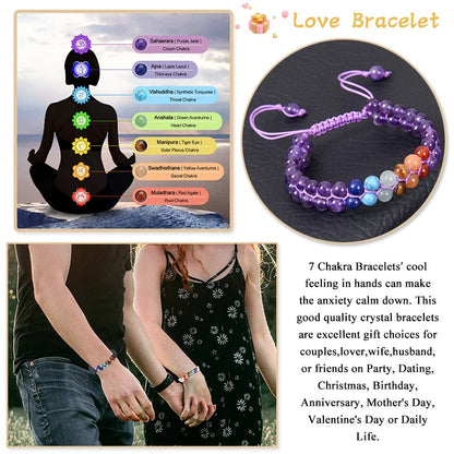 6mm Natural Amethyst Pink Crystal Double Layer Bracelet