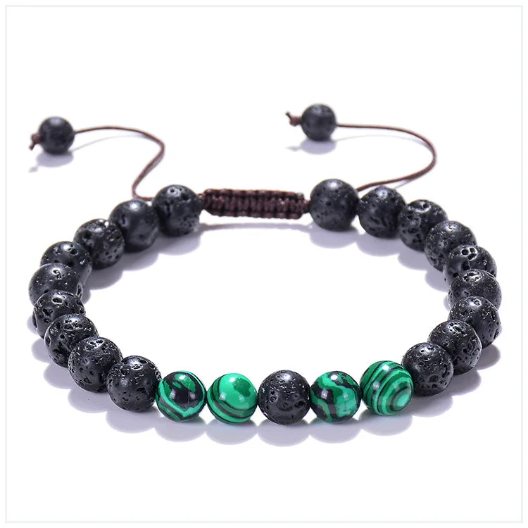 8mm Turquoise Volcanic Stone Bracelet