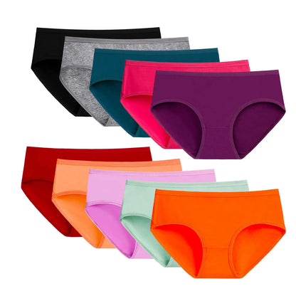10pcs Hipster Panties Women's Cotton Underwear XS- XXL