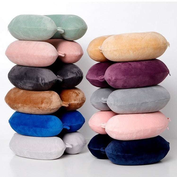 Nackkudde i memory foam, ergonomisk U-design, tvättbart överdrag