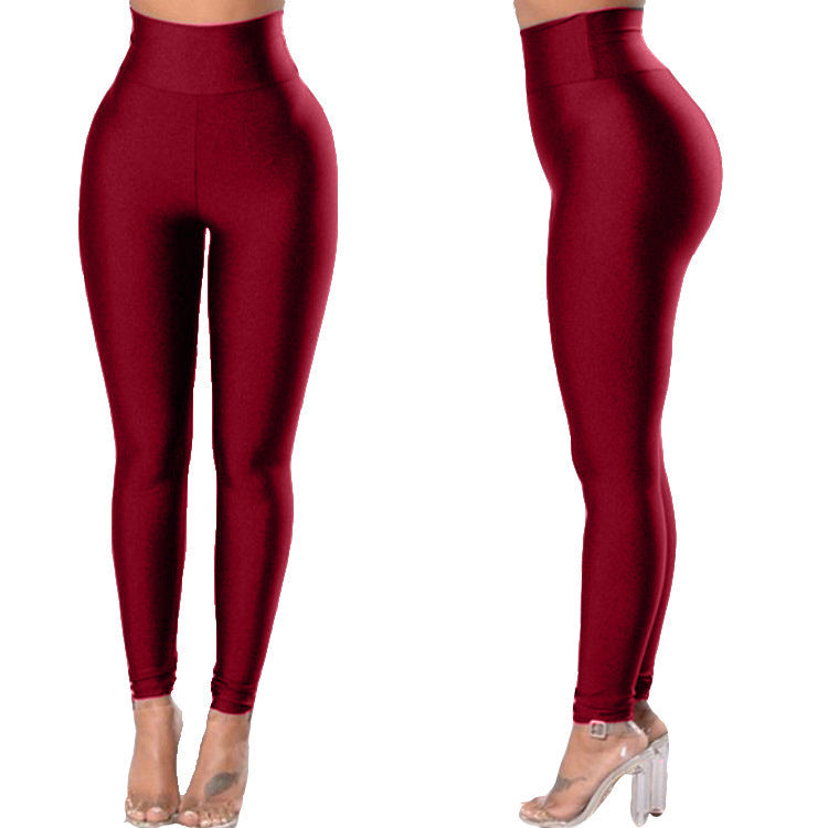 High Waist High Elastic Leisure Sports Yoga Running Leggings Women