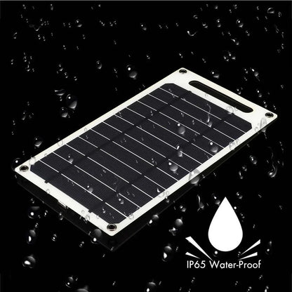30W Solar Panel With USB Waterproof Outdoor Hiking and Camping Portable Battery Mobile Phone Charging Bank Charging Panel 6.8V