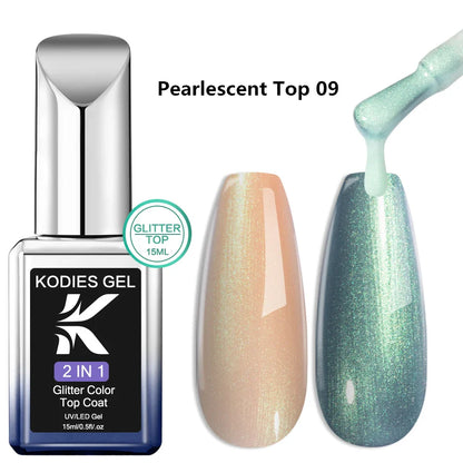 Sparkling Glitter Top Coat No Wipe 15ML