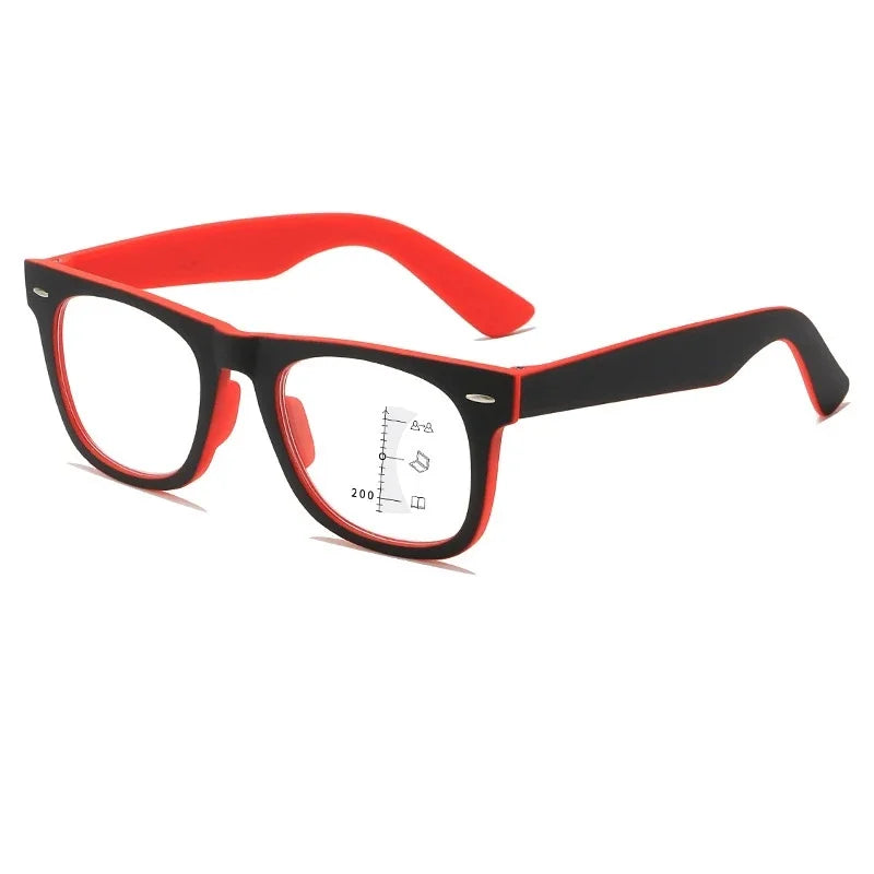 HD Lens Progressive Multifocal Reading Glasses Square Presbyopia Glasses Anti-blue Computer Glasses
