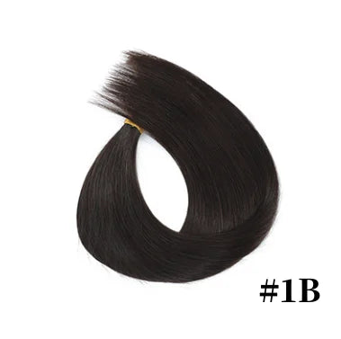 14" human hair straight invisible halo wire clip in hair extension