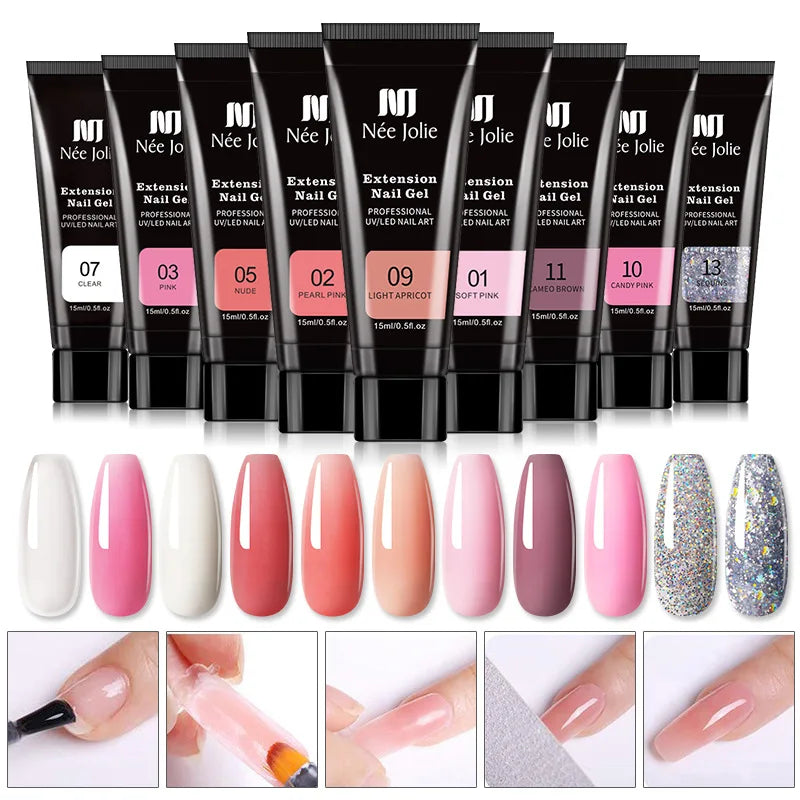Poly Nail Gel Kit with 6W LED Lamp