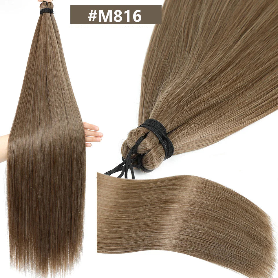 28 Inch Straight Hair Bundles Synthetic Braiding Hair