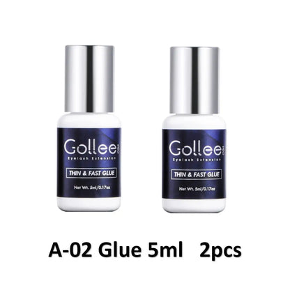 Gollee 5ml Eyelash Extension Glue 0.5 Second Fast Drying False Eye Lash Extension Glue Gollee Super Bonder Eyelash Glue Primer