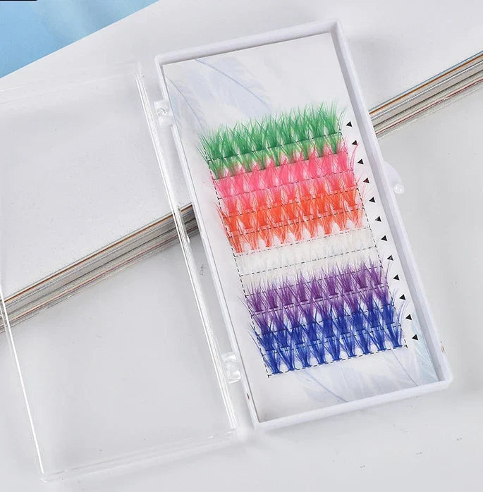 Mix Colored 20/30/40D Color Premade Volume Fans Lash Extensions Ready Russian Volume Colored Eyelashes Wholesale Makeup Cilias