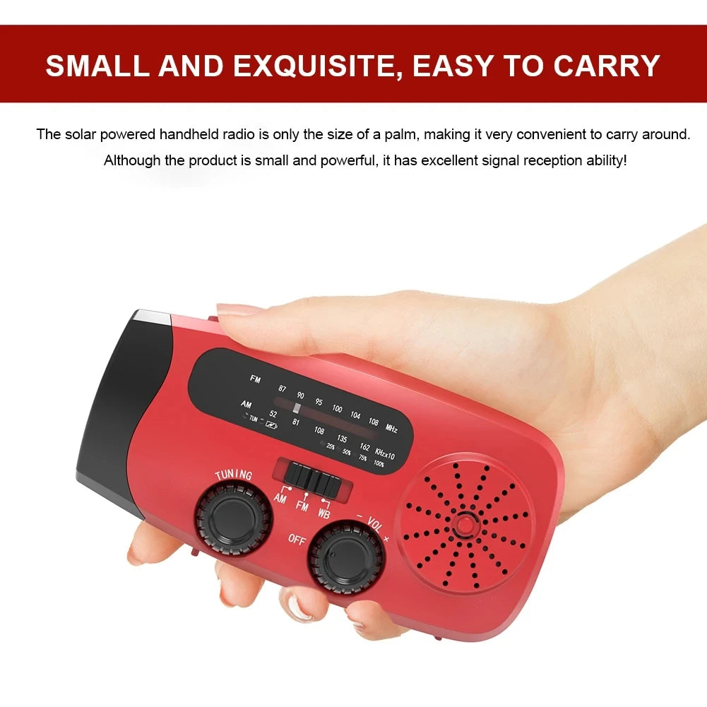 Multifunctional Solar Hand Crank Radio FM AM WB NOAA Weather Radio