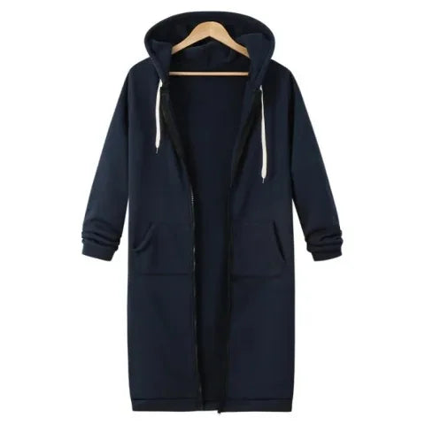 Women's Casual Versatile Mid Length Hooded Long Sleeve Hoodie Winter Jacket