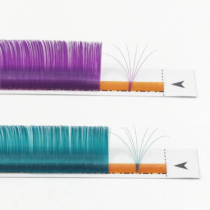 Colorful Lashes Purple Blue Brown Green Red Pink Yellow Easy Fan Eyelash Extensions Colored Faux Mink Lashes Makeup