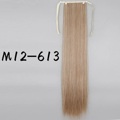 55cm Synthetic Long Straight Wrap Around Ponytail Clip In Hair Extension