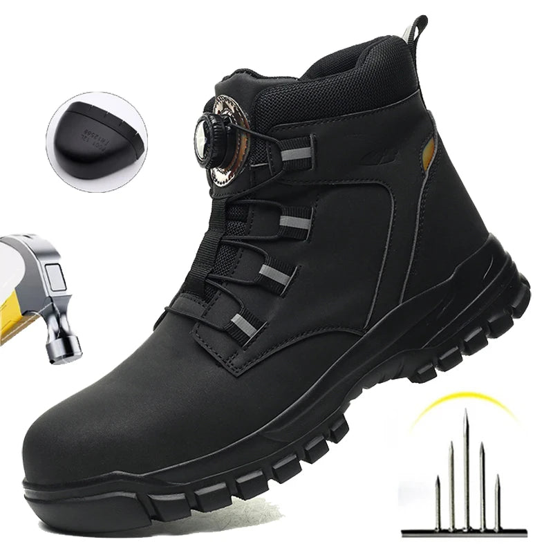 Waterproof safety boots for men, steel toe cap, work boots 