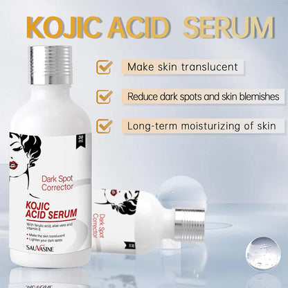 50g Kojic Acid Face Cream + 30ml Facial Serum Fade Dark Spots Brightening Skin Whitening Cream