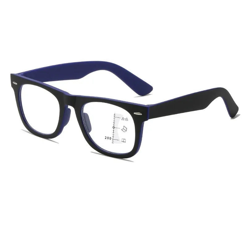 HD Lens Progressive Multifocal Reading Glasses Square Presbyopia Glasses Anti-blue Computer Glasses