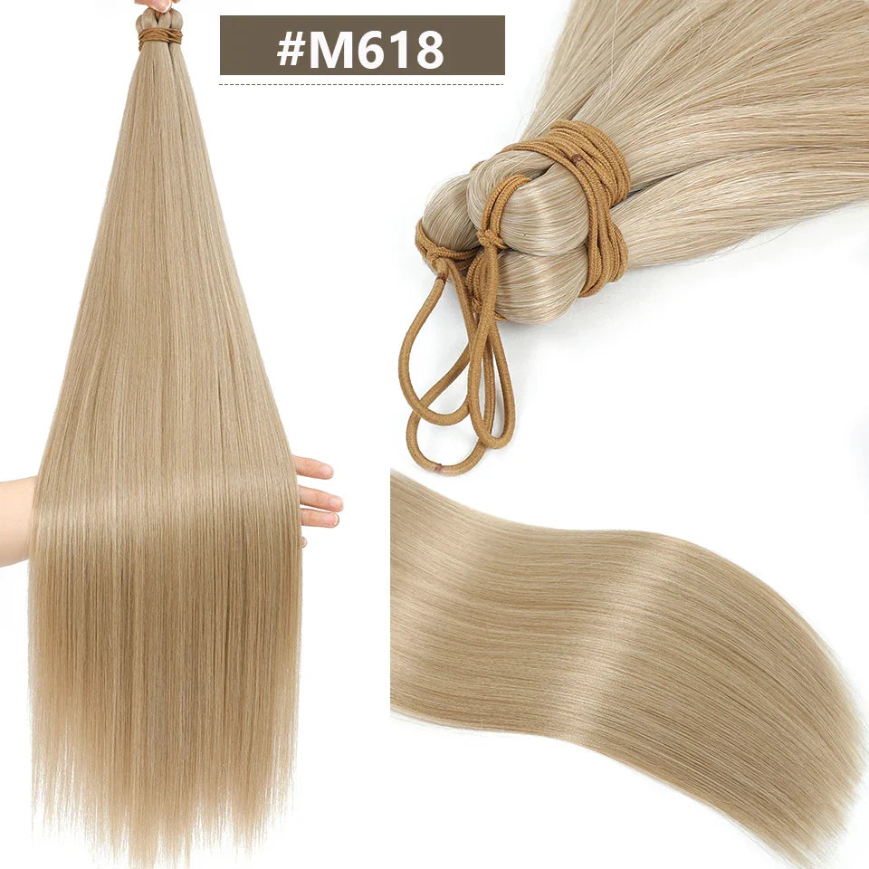 28 Inch Straight Hair Bundles Synthetic Braiding Hair