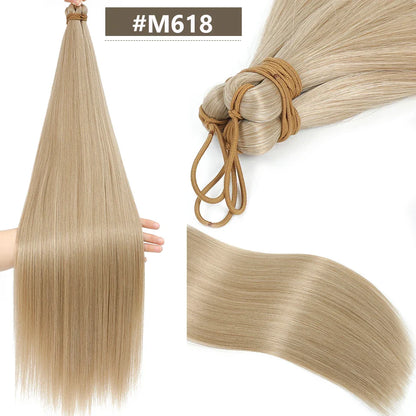 28 Inch Straight Hair Bundles Synthetic Braiding Hair