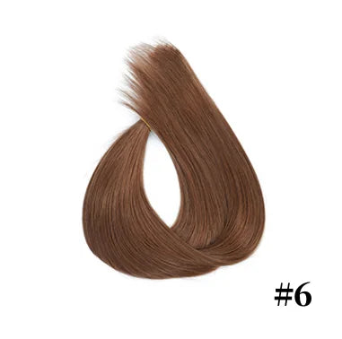 14" human hair straight invisible halo wire clip in hair extension