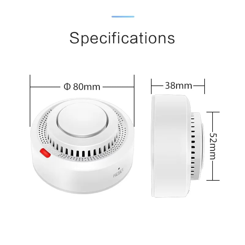 Tuya Smart WiFi Smoke Sensor – Fire Protection and Smoke Detector with 85 dB Alarm
